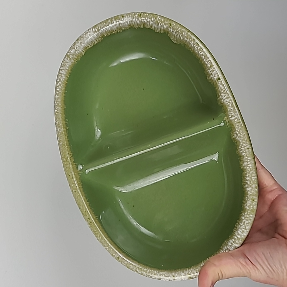 Vintage Green and Cream Divided Bakeware Dish - Picture 4 of 12